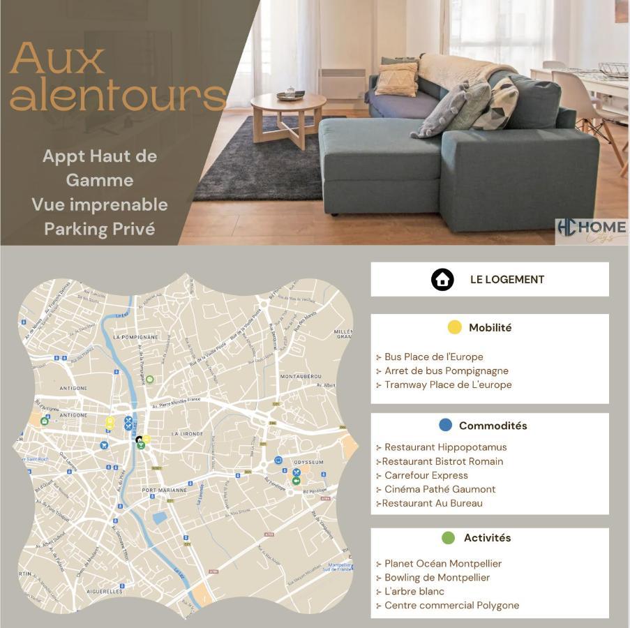 Appartement Cosy , Vue Imprenable, Parking Prive มงต์เปอลิเยร์ ภายนอก รูปภาพ